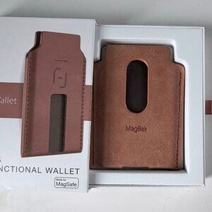 MagBak magnetic wallet / kickstand with finger loop, tan